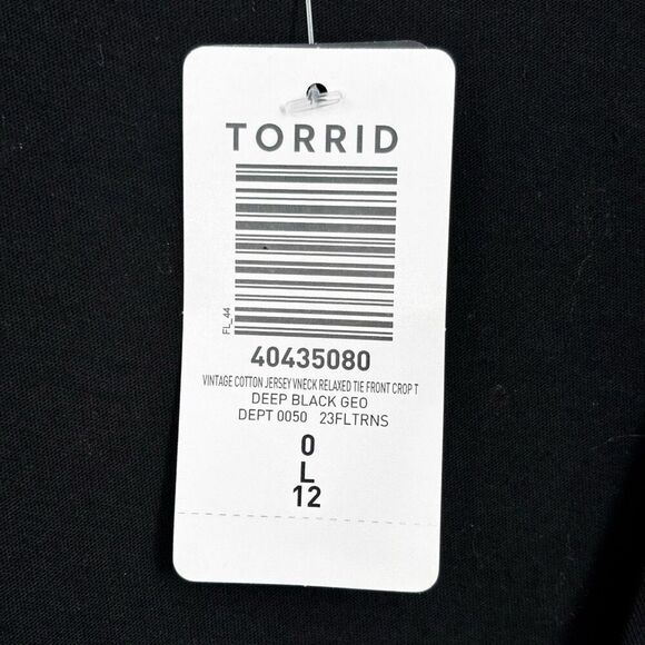 Torrid Vintage Cotton Jersey V-Neck Relaxed Tie Front Top Size Large NWT - Picture 11 of 12